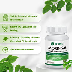 Plant-based cellulose capsule shells for OMOGS Moringa