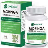 OMOGS Moringa Capsules bottle with 90 vegan capsules