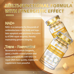 60 capsules per bottle of OMOGS NAD+ + Trans-Resveratrol