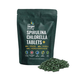 Bottle of On Target Living Spirulina Chlorella CGF 1000 tablets