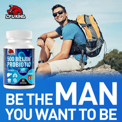 On-the-go packaging for men's probiotic supplement