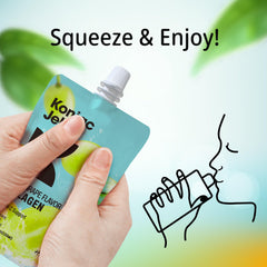 On-the-go squeeze pouches for konjac jelly