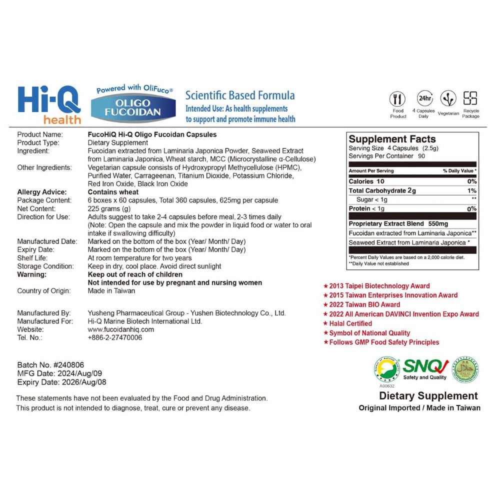 HALAL certification and quality certifications for ONCOFUCO