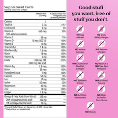 Detail view of the One A Day Prenatal Vitamin label