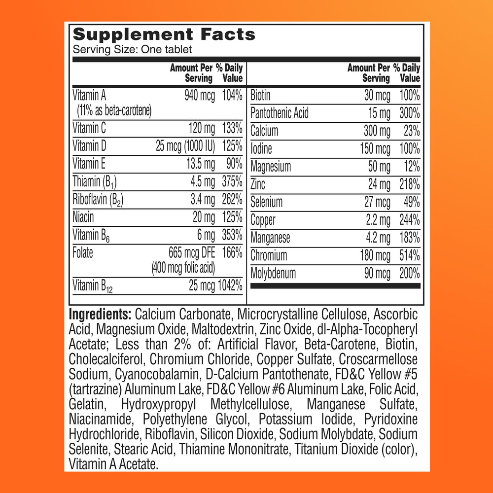 Dosing instructions for One A Day Women 50 Plus 50+