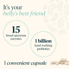 Bottle showing 1 billion probiotics per serving