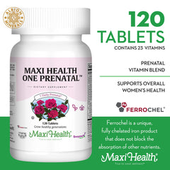 One Daily Prenatal vitamins highlighting iron, folate, choline and vitamin D3