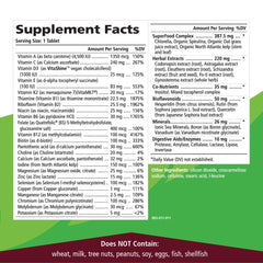 Whole food blend and herbal ingredients inside One n Only multivitamin