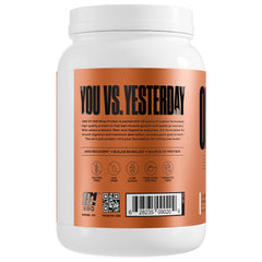 ONE OF ONE whey powder vanilla being poured for shakes