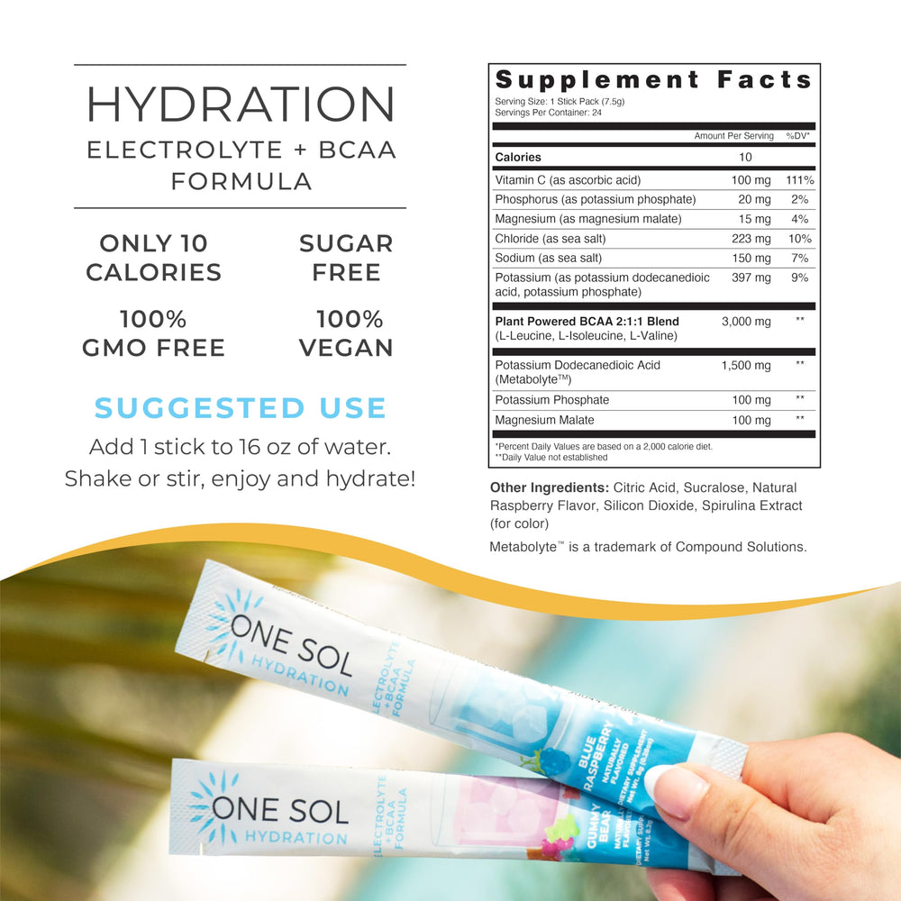 Mixing One Sol BCAA & Electrolyte Powder in water for hydration