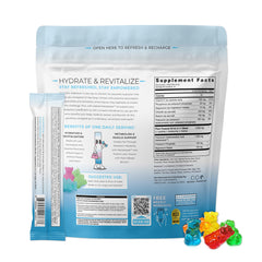 Back of the One Sol BCAA & Electrolyte Powder packaging.