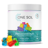 One Sol pre-workout tub front view designed for women, emphasizing energy for workouts.
