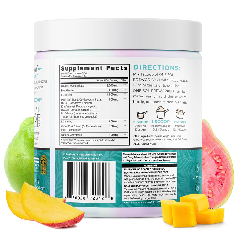 Mango Guava flavor close-up showcasing tasty, refreshing pre-workout experience.