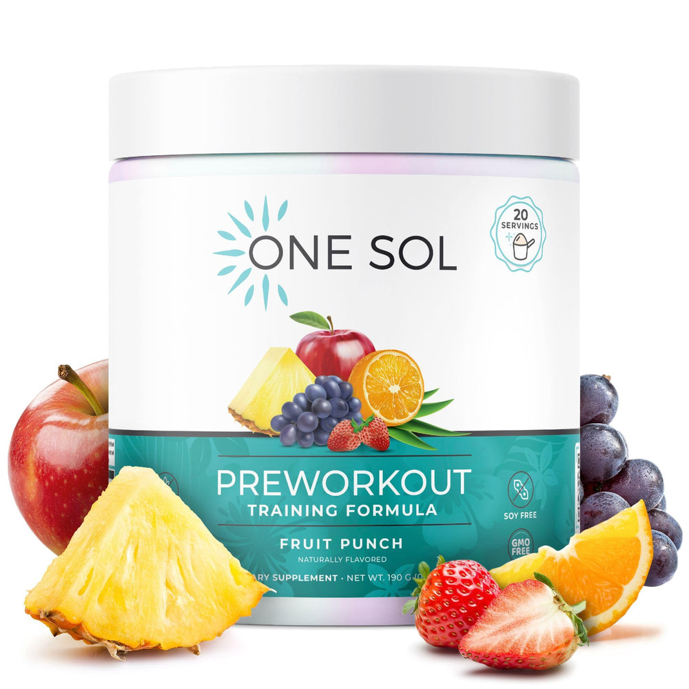 One Sol Pre-Workout Women Pump boosts blood flow for a strong training session.
