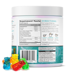 One Sol woman athlete in gym, using pre-workout for focus.