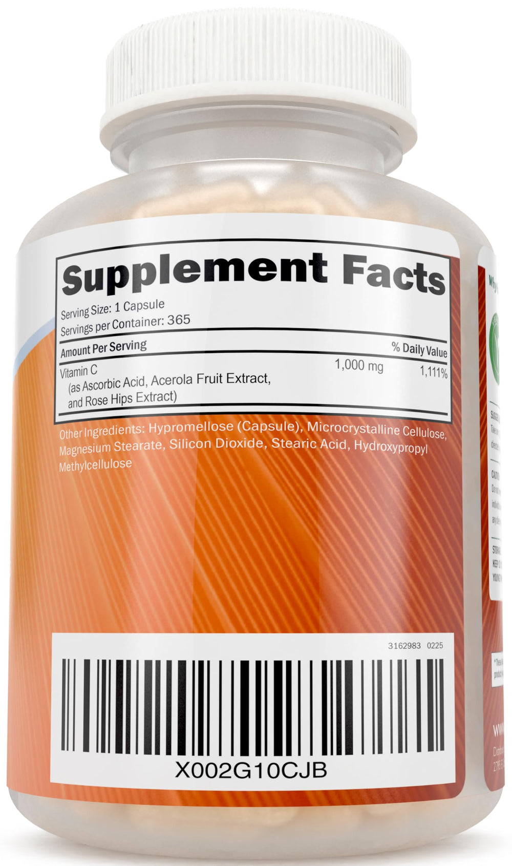 365 capsules per bottle representing a one-year supply