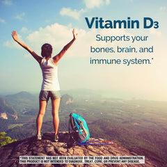 Packaging indicating a 1 year supply of Vitamin D3 softgels