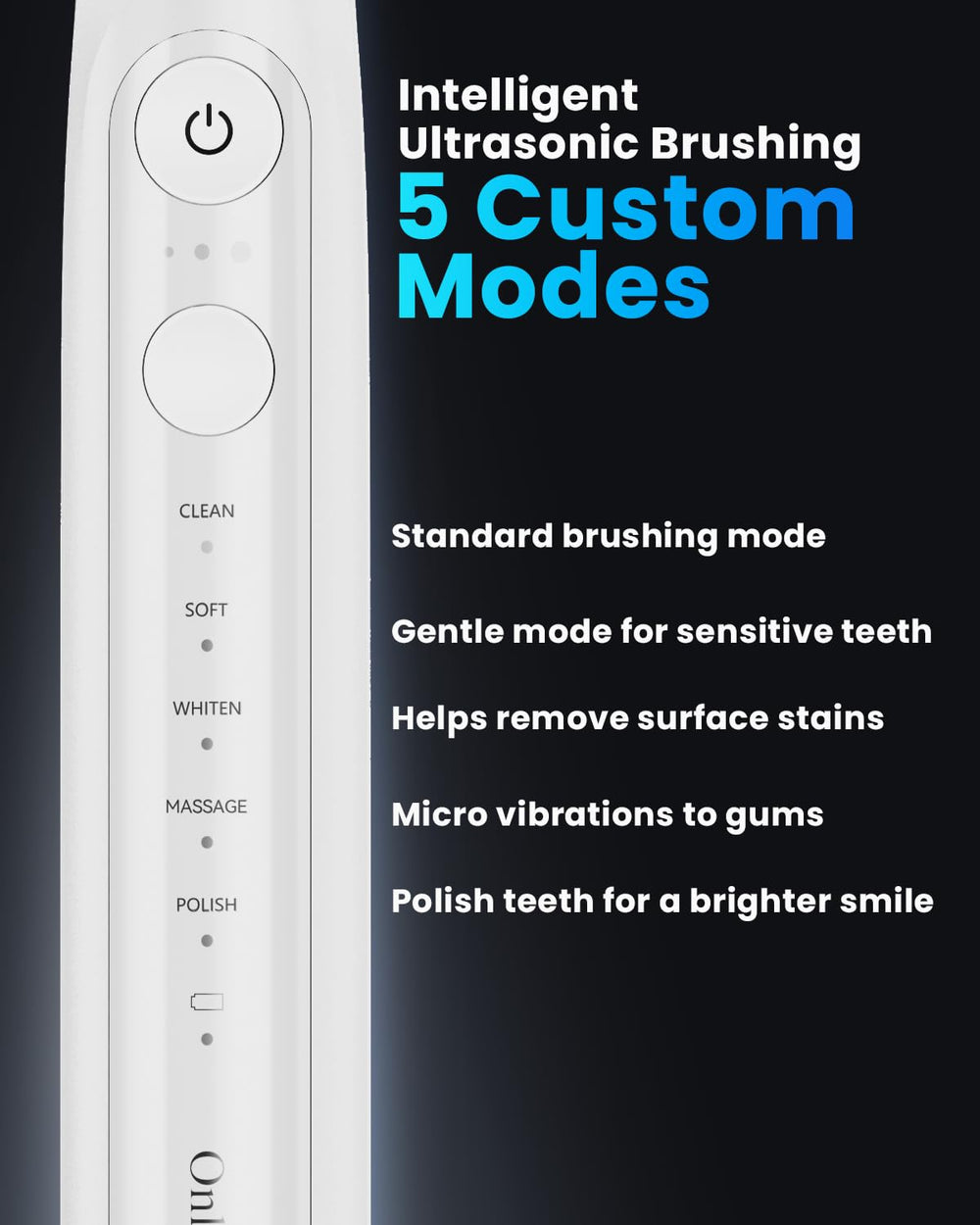 Toothbrush charging base shown with handle