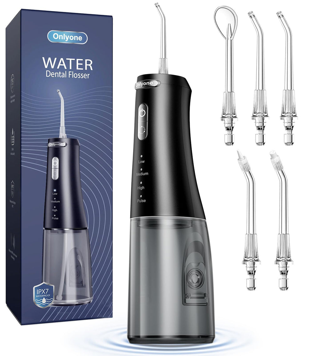 Onlyone Water Dental Flosser in black with 300ml tank