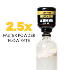 ONMYWHEY 180cc capacity fits 2 scoops for versatile servings.