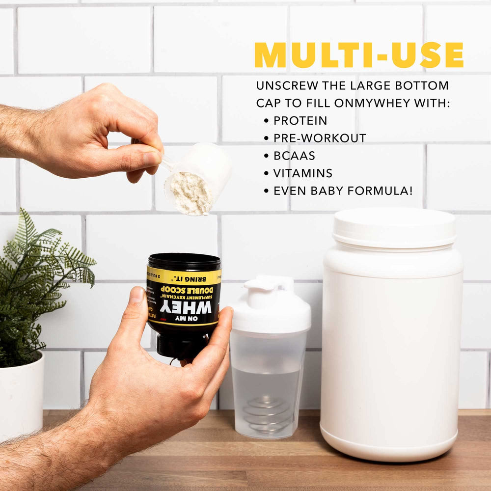 ONMYWHEY Inside hash marks help you measure exact doses.