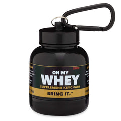 Close-up pouring from OnMyWhey container with 75 cc capacity