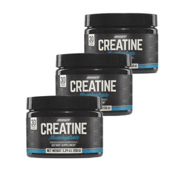 Front view of ONNIT Creatine Monohydrate Powder 3-Pack packaging