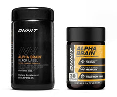 ONNIT Premium Alpha Brain Bundle – Alpha Brain 30ct + Alpha Brain Black Label 80ct