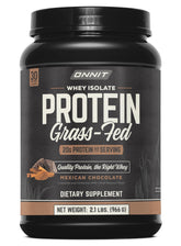 ONNIT grass-fed whey isolate Mexican Chocolate tub for post-workout fueling