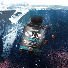 Close-up of krill oil capsules
