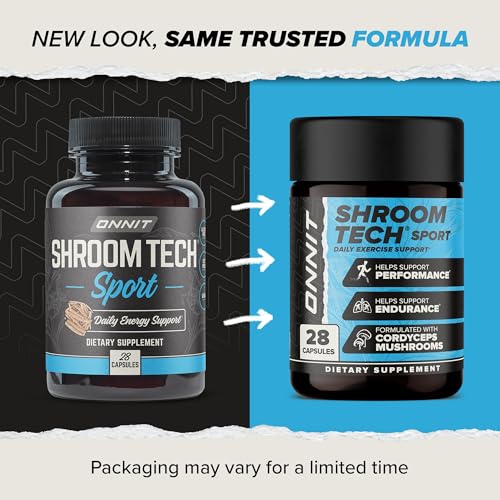 ONNIT Shroom Tech Sport capsules close-up showing cordyceps for energy