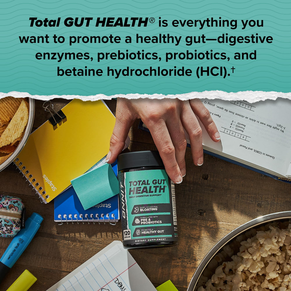 Graphic showing 7 probiotic strains for Total Gut Health