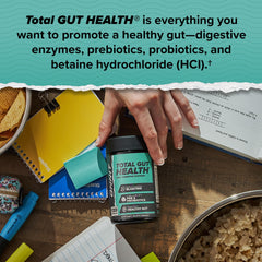 Graphic showing 7 probiotic strains for Total Gut Health