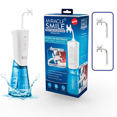 Ontel Miracle Smile Water Flosser with 4-jet H-shaped flossing head