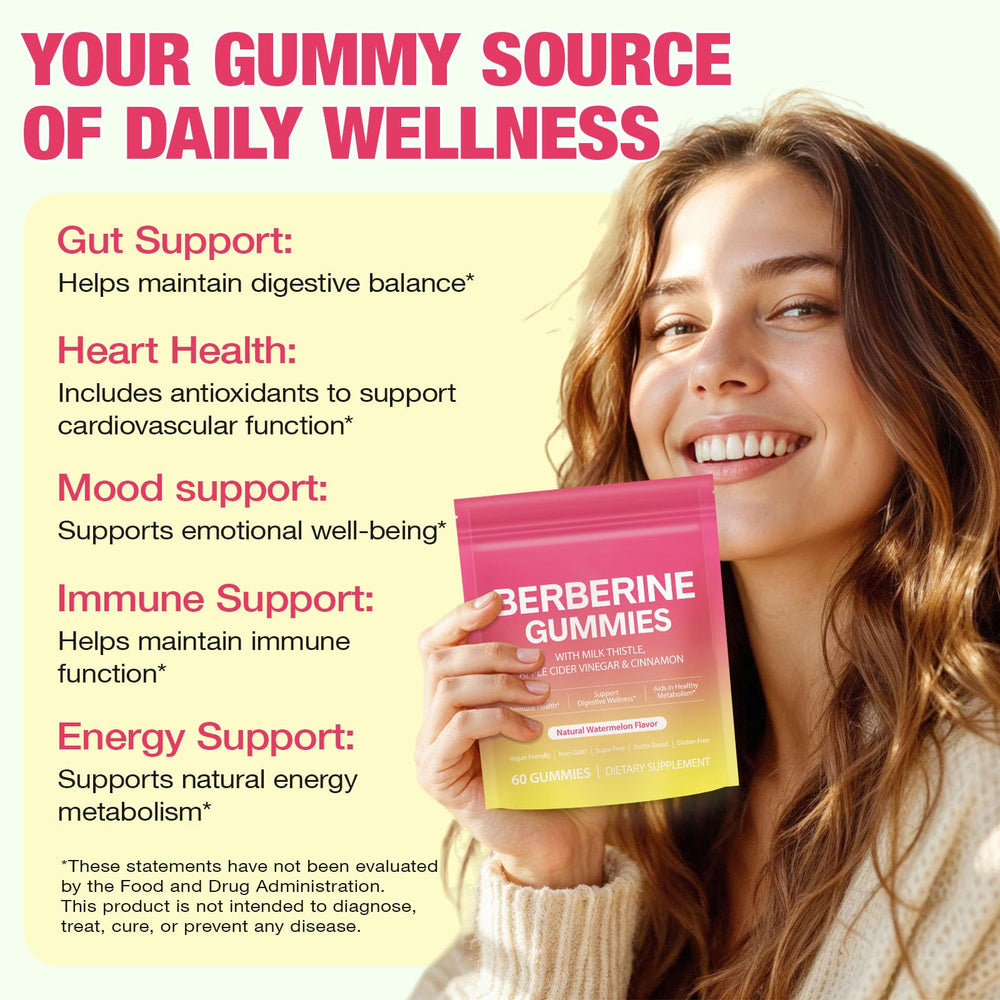 Onznoz Berberine Gummies serving plate highlighting convenient daily wellness routine