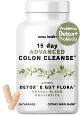 Oona Health 15-Day Cleanse bottle shown for gentle detox support.