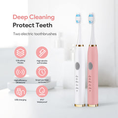 OOYY pink electric toothbrush handle – front view