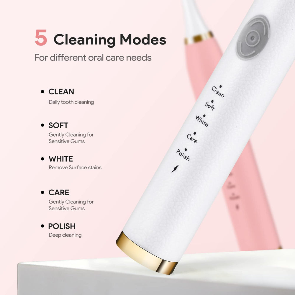 OOYY white electric toothbrush handle – side view