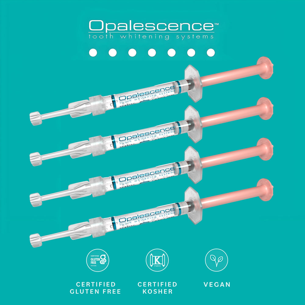 Four 1.2 ml whitening syringes in refill kit