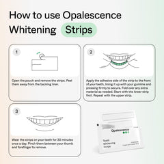 Close-up of whitening strips applied to teeth