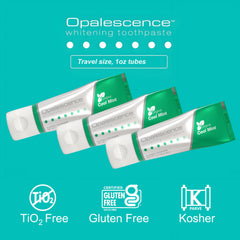 Before and after staining comparison for Opalescence toothpaste