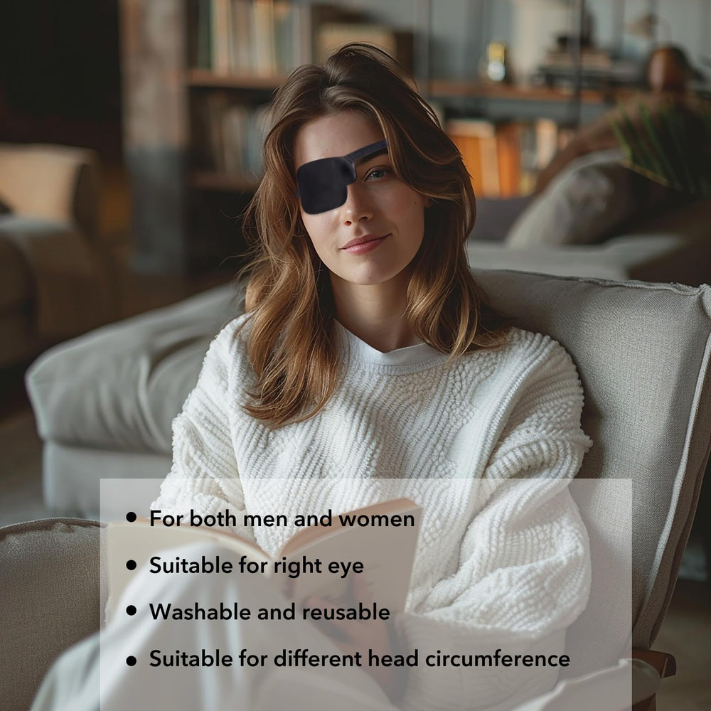 Adult eye patch with elastic bands and Velcro for secure fit