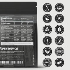 OpenSource Raspberry Lime flavor magnesium electrolyte packet – back view