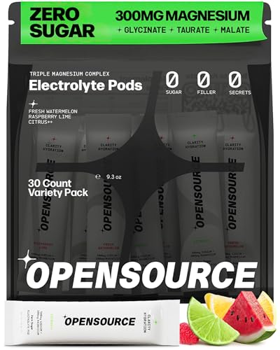 OPENSOURCE Watermelon electrolyte packet dissolving quickly for on-the-go hydration