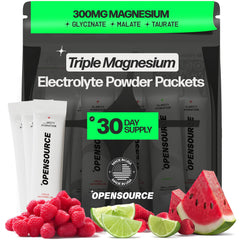 OPENSOURCE Watermelon electrolyte packet dissolving quickly for on-the-go hydration