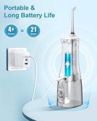 Four interchangeable jet tips for braces and orthodontics