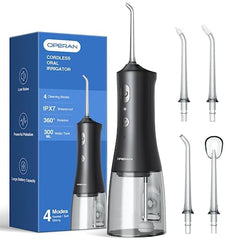 Front view of Operan Water Flosser Black