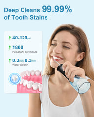 Person using Operan Water Flosser Black in mouth