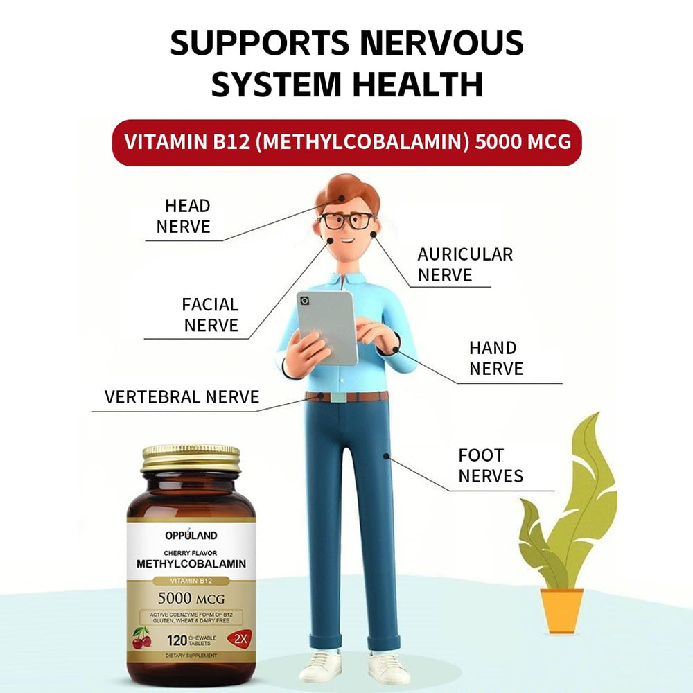 Chewable cherry-flavored Methyl B12 5000mcg tablets