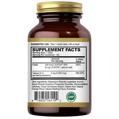 Supplement facts and ingredients panel for Oppuland Methyl B-12